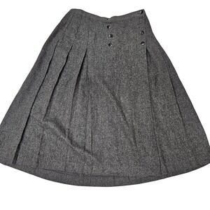 Vintage Century of Boston Wool Pleated Wrap Skirt Women's Size M Gray